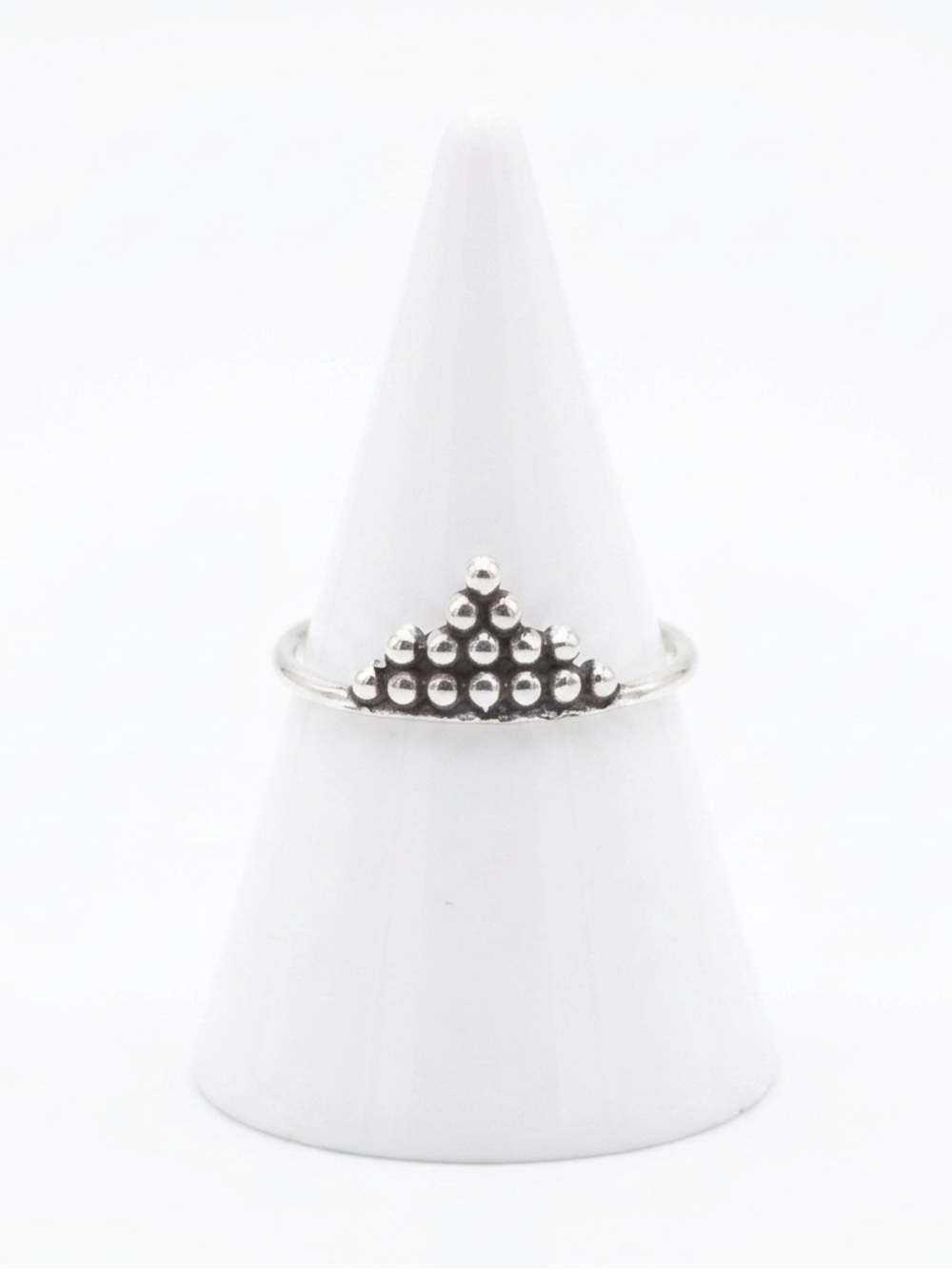 New Handmade Sterling Silver Geometric Pyramid Petite Ring